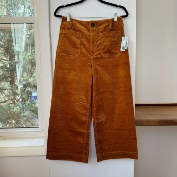 EUC Anthropologie Maeve The Colette Cropped Cord Wide Leg Bronze 31 Petite - Picture 7 of 8
